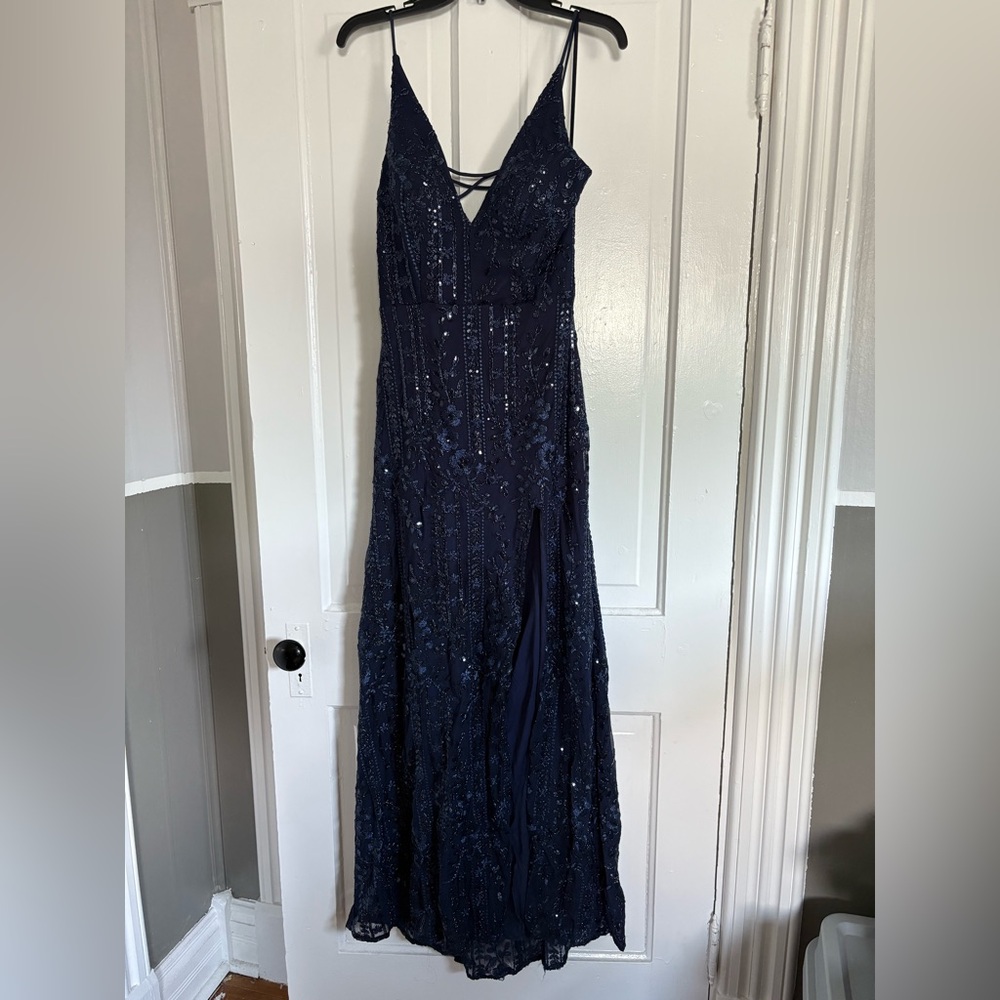 Black Sleeveless Plunge Maxi Gown